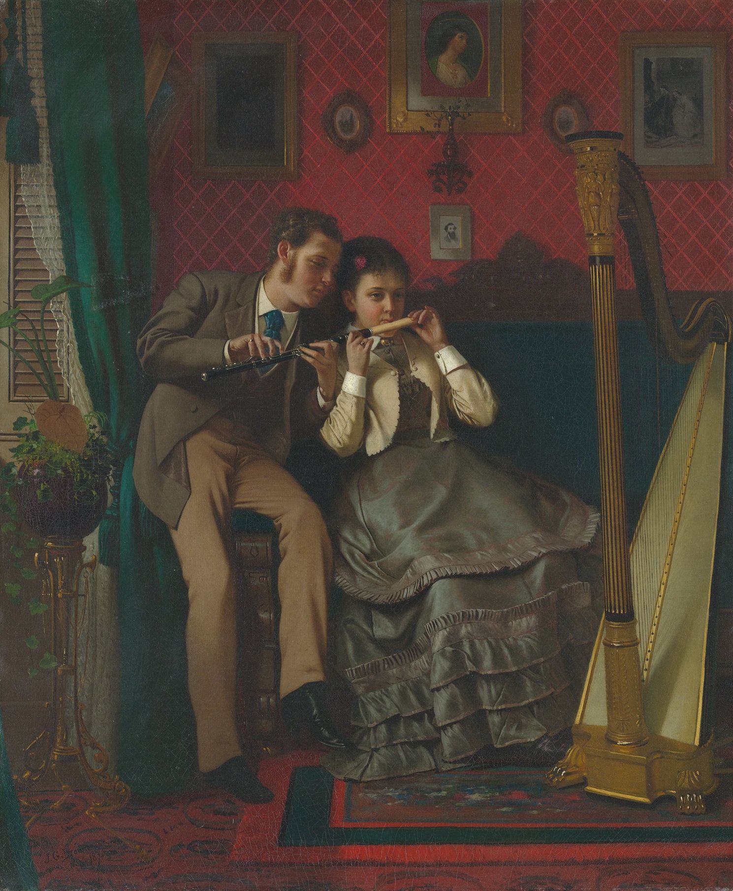 The Music Lesson by John George Brown, 1870